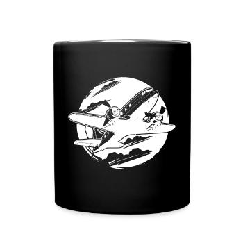 Airplane Drawing - Full Colour Mug - black - Front