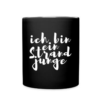 ich bin Strandjunge ich liebe den Strand - Tasse einfarbig - Schwarz - Vorne