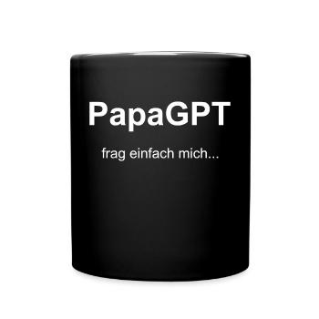 PapaGPT gibt dir Papawitze - DadGPT gives Dad Joke - Tasse einfarbig - Schwarz - Vorne