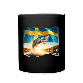 SWEDEN Home of Fishing Pike - Full Colour Mug - black - Front