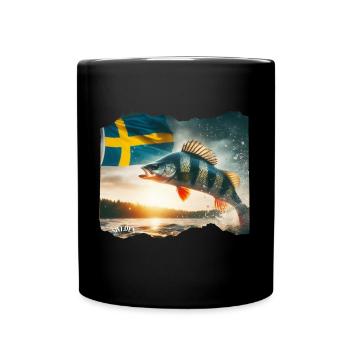 SWEDEN Home of Fishing Perch - Full Colour Mug - black - Front