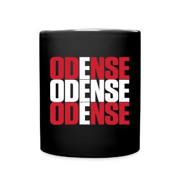 Odense Denmark Flag - Full Colour Mug - black - Front