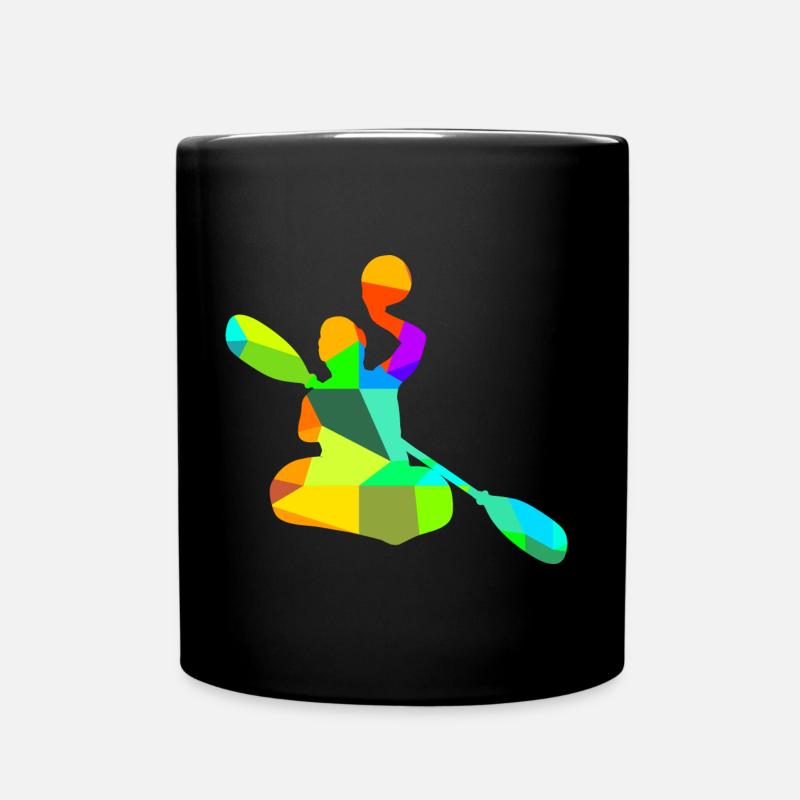 Kanu-Polo Rudern Regenbogen Farben Polygon Sport - Tasse einfarbig - Schwarz