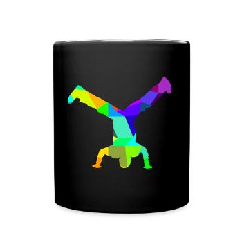 Breakdance Rainbow Colors Polygon Sport - Full Colour Mug - black - Front