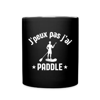 paddleboarding, paddle boarding, paddling, water sports - Full Colour Mug - black - Front