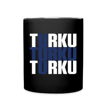 Turku Finland Flag - Full Colour Mug - black - Front