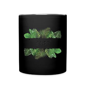 Bride Green Palm Leaves - Full Colour Mug - black - Front