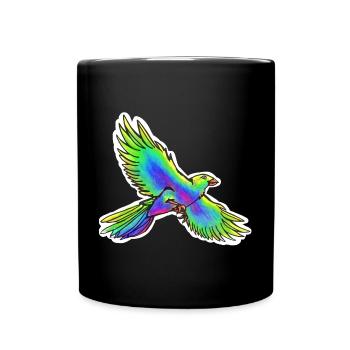 Paradise Bird (Yellow-Green-Blue) - Full Colour Mug - black - Front