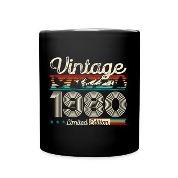 44ème anniversaire Légende Vintage 1980 Années 80 - Mug uni - noir - Devant