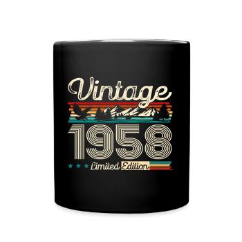 66ème Anniversaire Légende Millésime 1958 Millésime 58 - Mug uni - noir - Devant