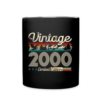 24. Geburtstag Vintage Jahrgang 2000 - Tasse einfarbig - Schwarz - Vorne