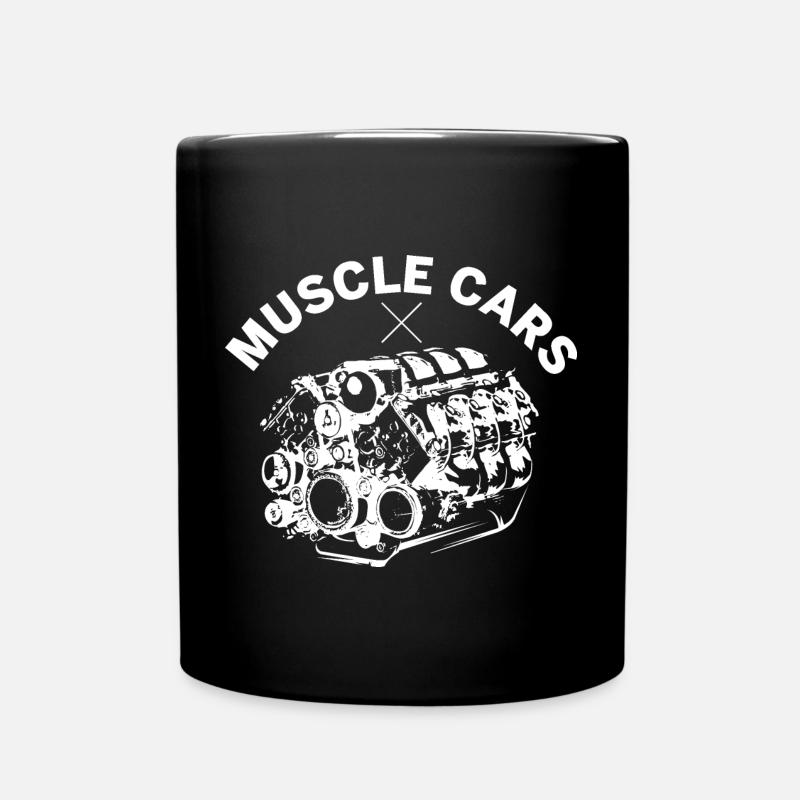 Muscle Cars V8 Motor Zylinder bog block Symbol - Tasse einfarbig - Schwarz