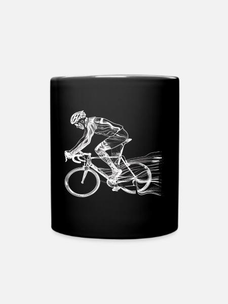 Cyclist Sketch - Full Colour Mug - black