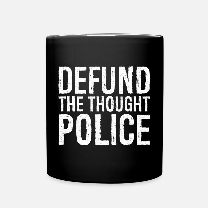 defund the thought police - Mug uni - noir