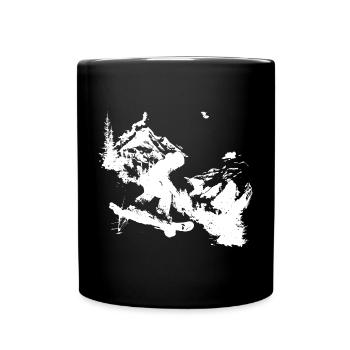 Graphismes de snowboard - Mug uni - noir - Devant