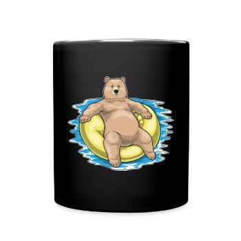 Ours natation anneau de natation été - Mug uni - noir - Devant