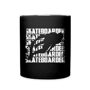Skateur drôle - Mug uni - noir - Devant