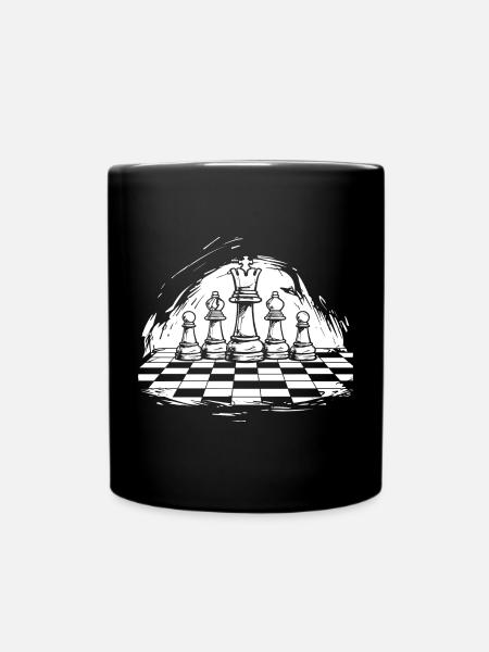 Schach Zeichnung - Tasse einfarbig - Schwarz