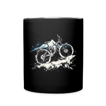 Mountainbiking Illustration - Tasse einfarbig - Schwarz - Vorne
