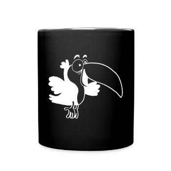 Weißer Tukan Vogel - Tasse einfarbig - Schwarz - Vorne