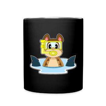 Erdmännchen Taucher Haiflosse Tauchen - Tasse einfarbig - Schwarz - Vorne