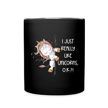 J’aime vraiment le dicton Licorne Licorne - Mug uni - noir - Devant