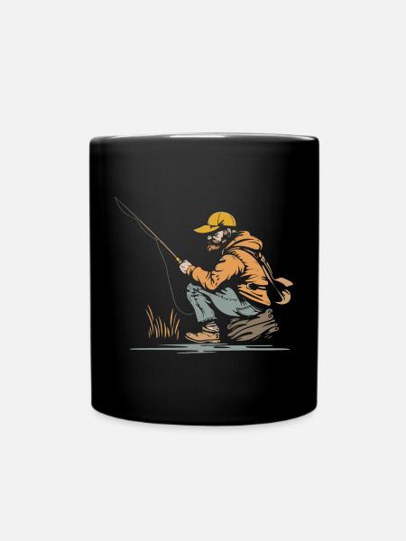 Angler Grafik - Tasse einfarbig - Schwarz