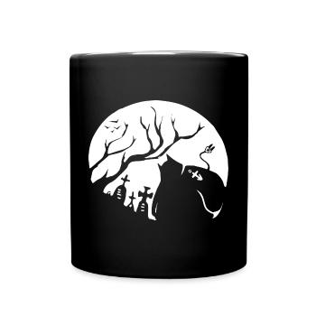 Nachtaktive Tiersilhouette - Tasse einfarbig - Schwarz - Vorne