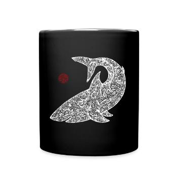 Great White Shark Pattern - Full Colour Mug - black - Front