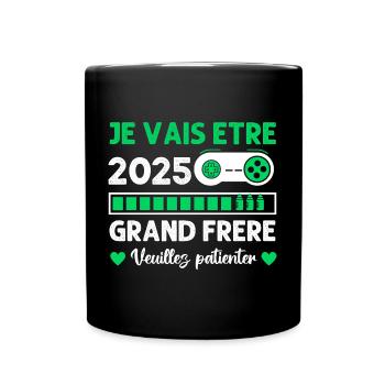 Grand Frère 2025 Annonce Naissance Geek Gamer - Mug uni - noir - Devant