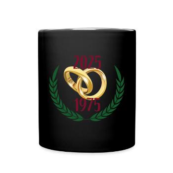 Golden Wedding 2025 Partner Look 50 Years of Marriage - Full Colour Mug - black - Front