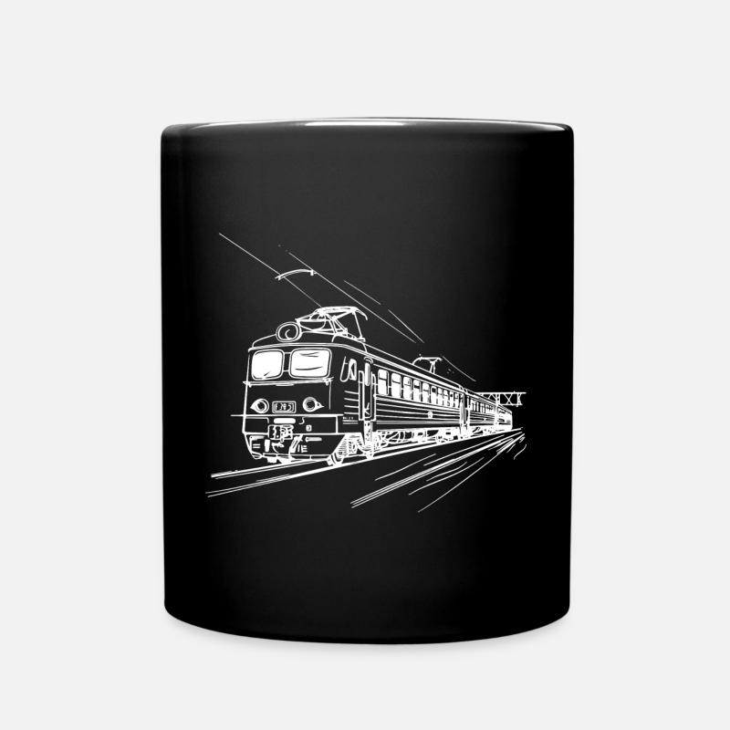 Railway Drawing - Full Colour Mug - black