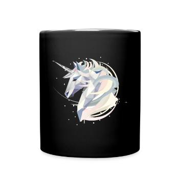 Magisches geometrisches Einhorn in Pastellfarben - Tasse einfarbig - Schwarz - Vorne