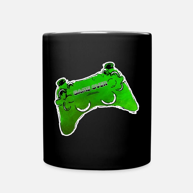manette de bande dessinée verte avec texte GAME OVER - Mug uni - noir