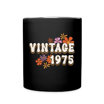 50. Geburtstag 2025 Vintage 1975 Frauen Geschenk - Tasse einfarbig - Schwarz - Vorne