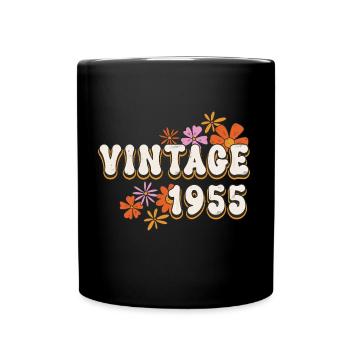 70. Geburtstag 2025 Vintage 1955 Frauen Geschenk - Tasse einfarbig - Schwarz - Vorne