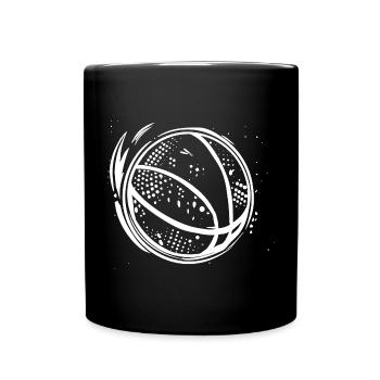 Basketball Zeichnung - Tasse einfarbig - Schwarz - Vorne