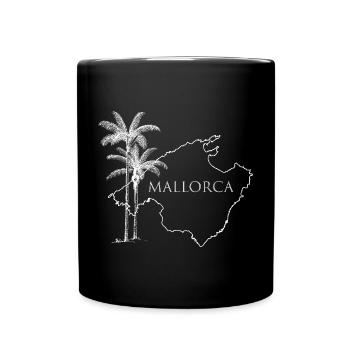Mallorca Island Palm Trees Holidays Relaxation Travel - Full Colour Mug - black - Front