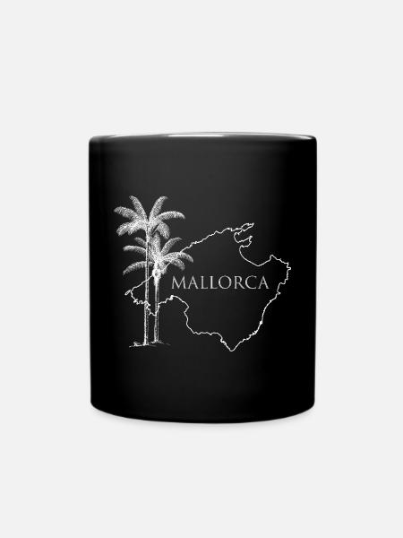 Mallorca Insel Palmen Urlaub Entspannung Reisen - Tasse einfarbig - Schwarz