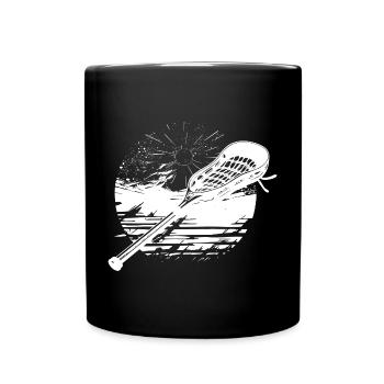 Lacrosse Stick Graphic - Full Colour Mug - black - Front