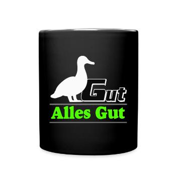 Party Fun Saying, Duck Good All Good - Full Colour Mug - black - Front