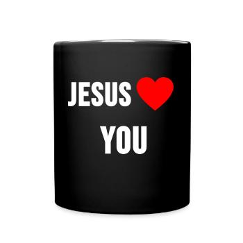 Jésus t’aime - Mug uni - noir - Devant