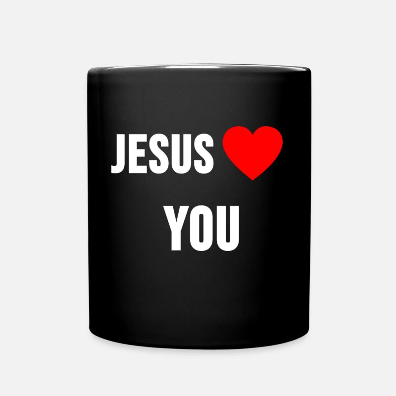 Jesus loves you - Tasse einfarbig - Schwarz