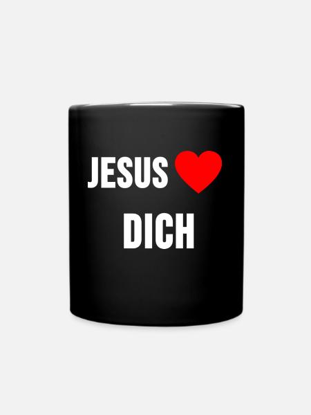 Jesus loves you - Full Colour Mug - black