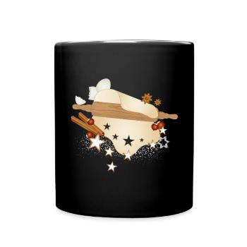 Loving baking motif for the Christmas season - Full Colour Mug - black - Front