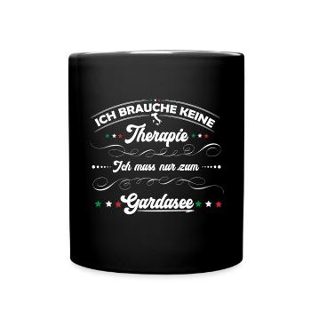 Gardasee, Therapie - Tasse einfarbig - Schwarz - Vorne