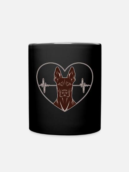 Conception de doberman en forme de cœur – Look rouille - Mug uni - noir