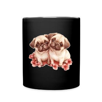 Mops - Tasse einfarbig - Schwarz - Vorne