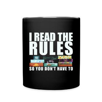 Board Games Funny Saying - Rules Read - Full Colour Mug - black - Front
