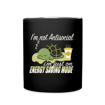Citation introvertie amusante Je suis juste sur l’économie d’énergie - Mug uni - noir - Devant
